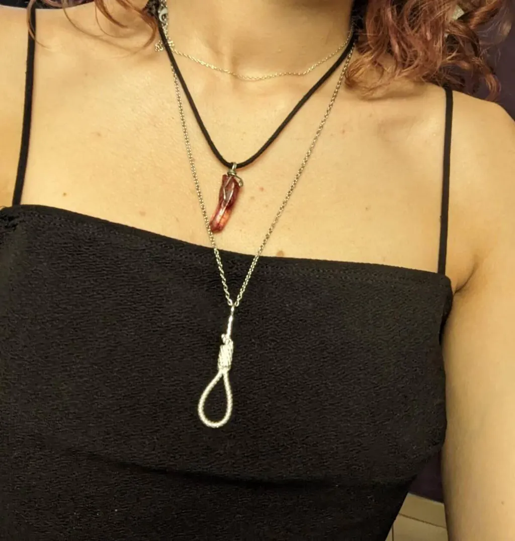 Goth Rope Pendant Necklace