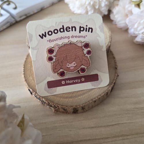 Wooden Pin Badges