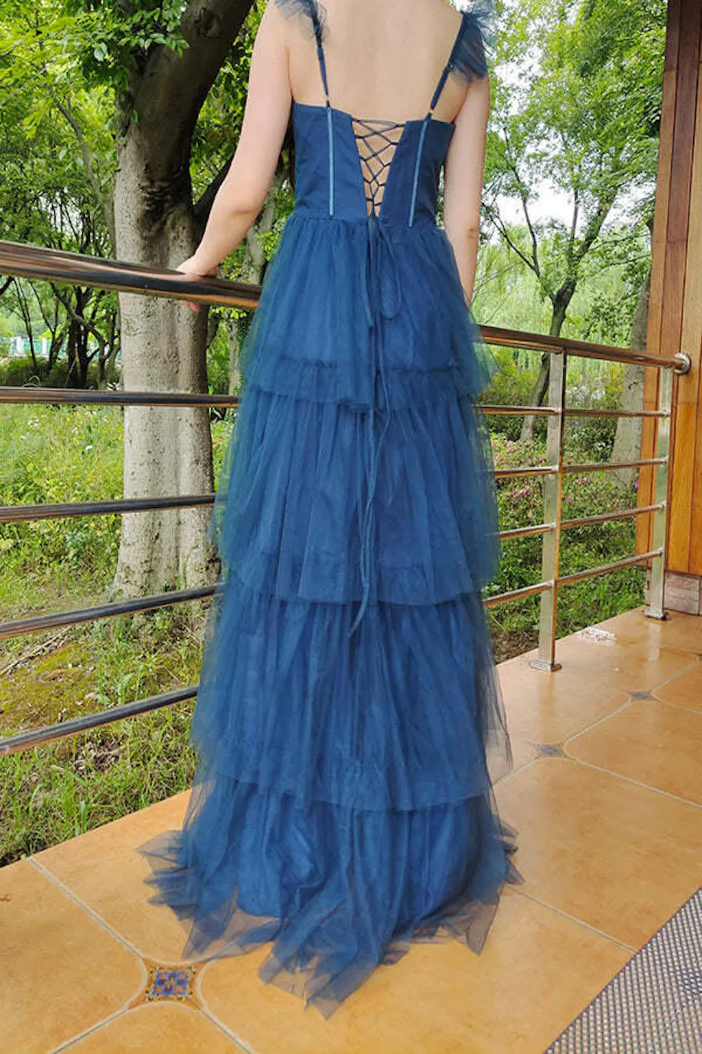 Eucalyptus A-Line Spaghetti Straps Backless Pleated Long Bridesmaid Dress