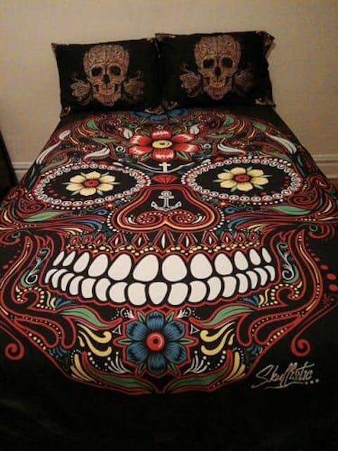Sugar Skull and Golden Skull Pillows
