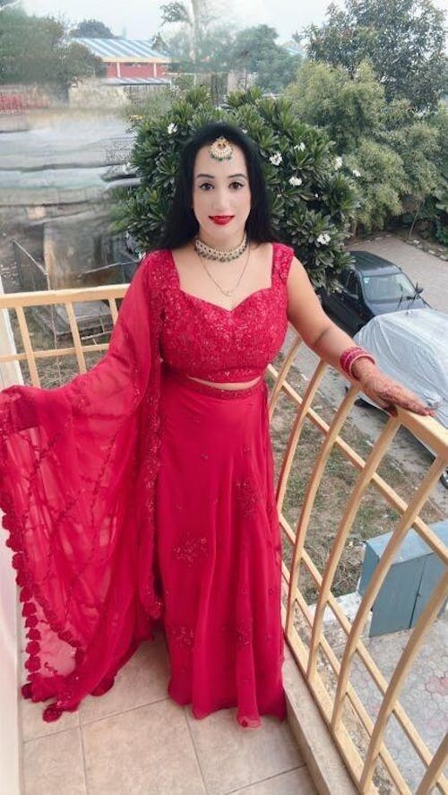 Lovely Pink Embroidered Georgette Reception Wear Lehenga Choli