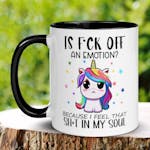 Funny Unicorn Mug, Sassy Mug, Emotionally Exhausted Mug BFF Gift For Mom 1161