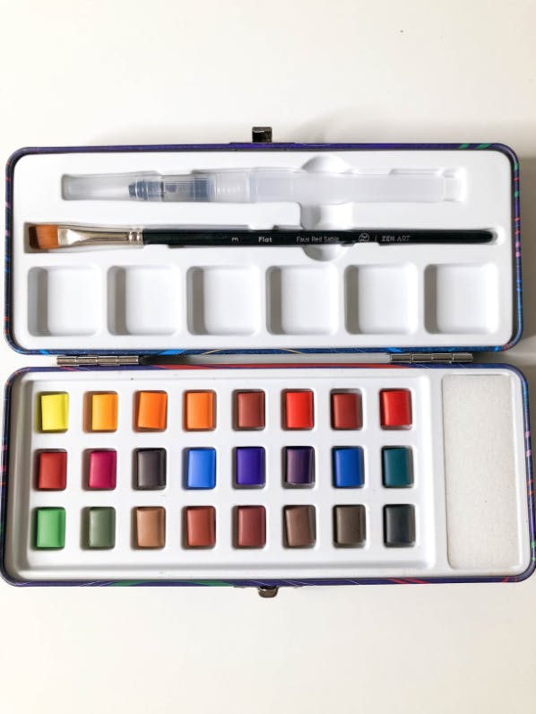Travel Watercolor Paint Set 24 Warm Colors – ZenARTSupplies