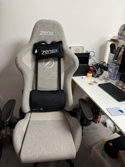 Zenox Mercury Mk-2 Gaming Chair (Fabric/Light Grey)