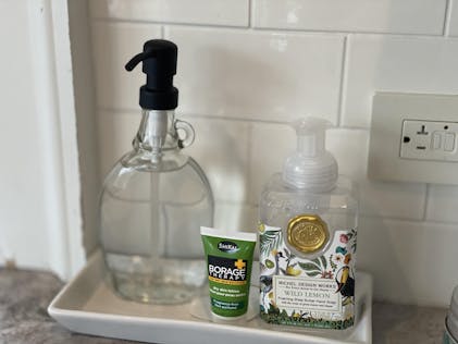 Reusable Glass Dish Soap Dispenser | Square Base