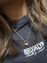 Gold Pearl Circle Pendant Necklace