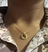 Pave Diamond Modern Circle Necklace