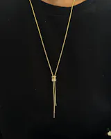 Luxury Onyx & CZ Lariat Necklace