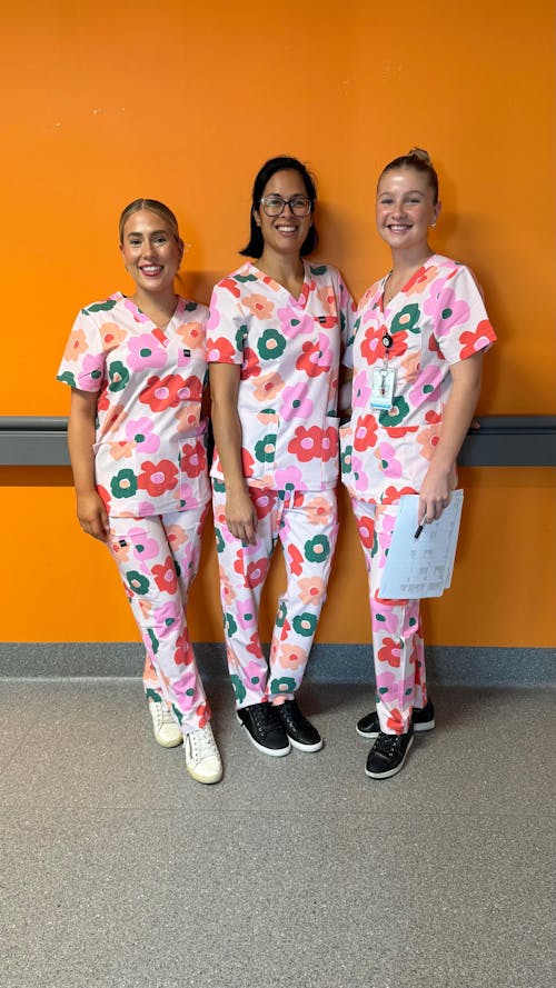 Peach Bloom Scrub Set