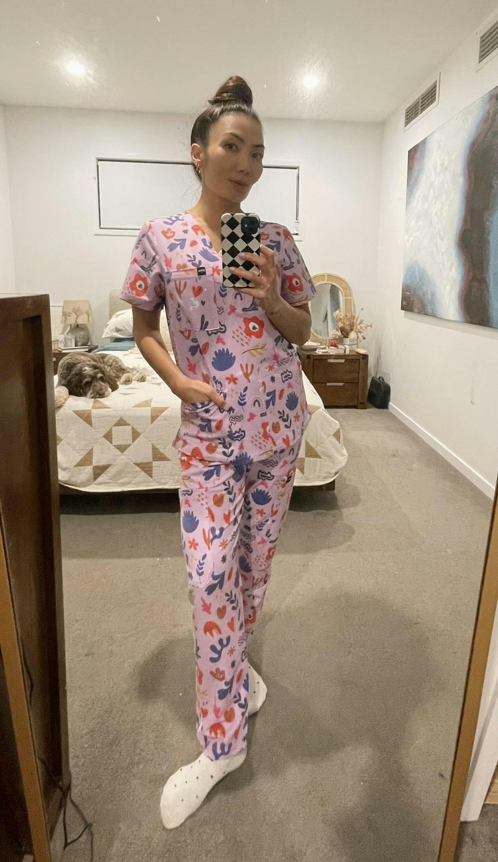 Boho Lavender Scrub Set