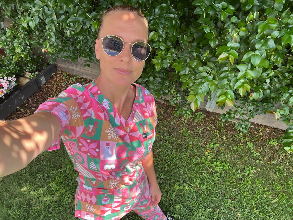 Peach Bloom Scrub Set