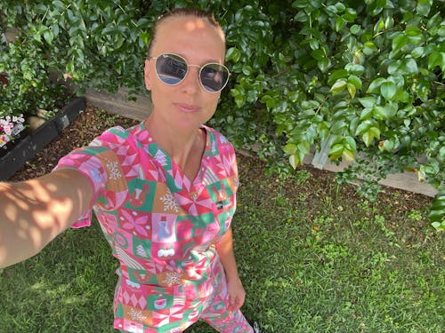 Peach Bloom Scrub Set