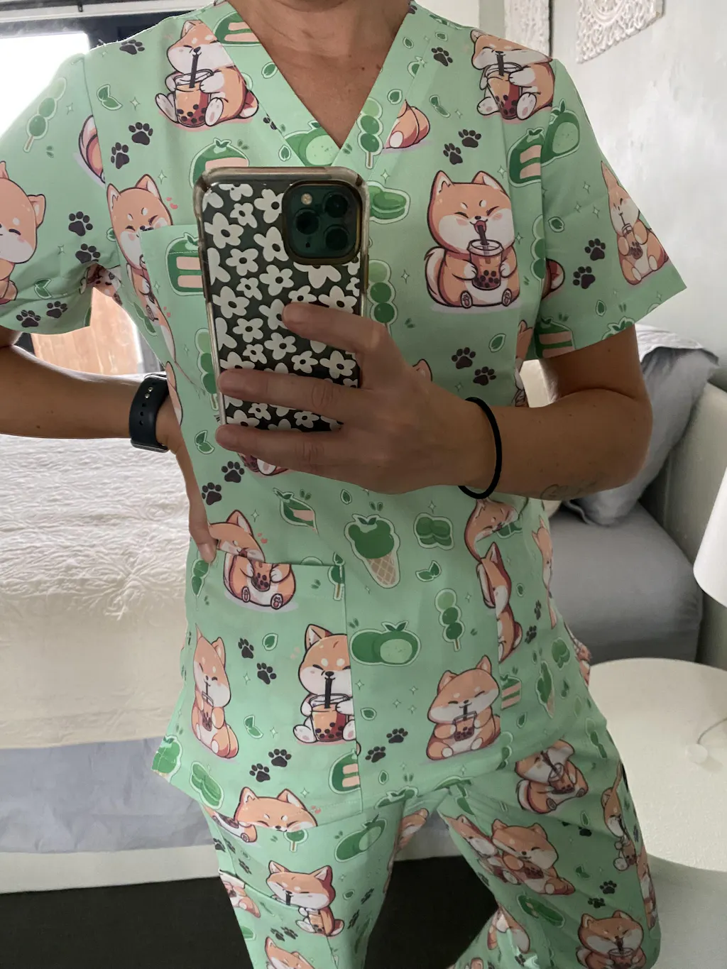 Matcha Made in Shiba Heaven Scrubs
