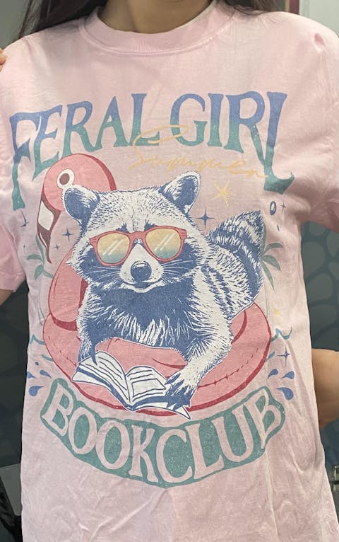 Book Girl Summer Comfort Color Shirt, Beach Book Lover Summer Bookish Funny Reader, Feral Girl Summer Raccoon Shirt, Funny Meme Raccoon T Shirt, Bookish
