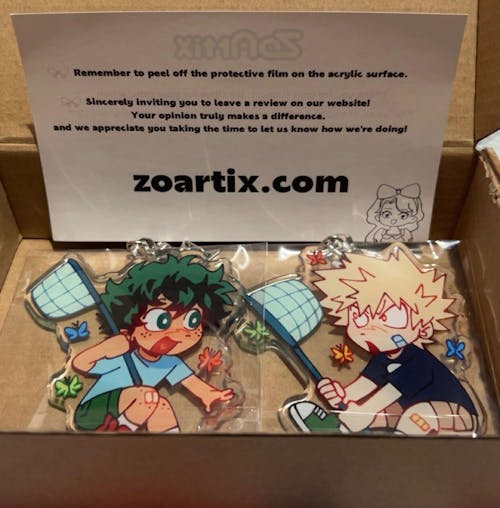 izuku & bakugo keychains