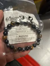 1 Natural Black Obsidian Hematite Tiger Eye Bead Bracelet