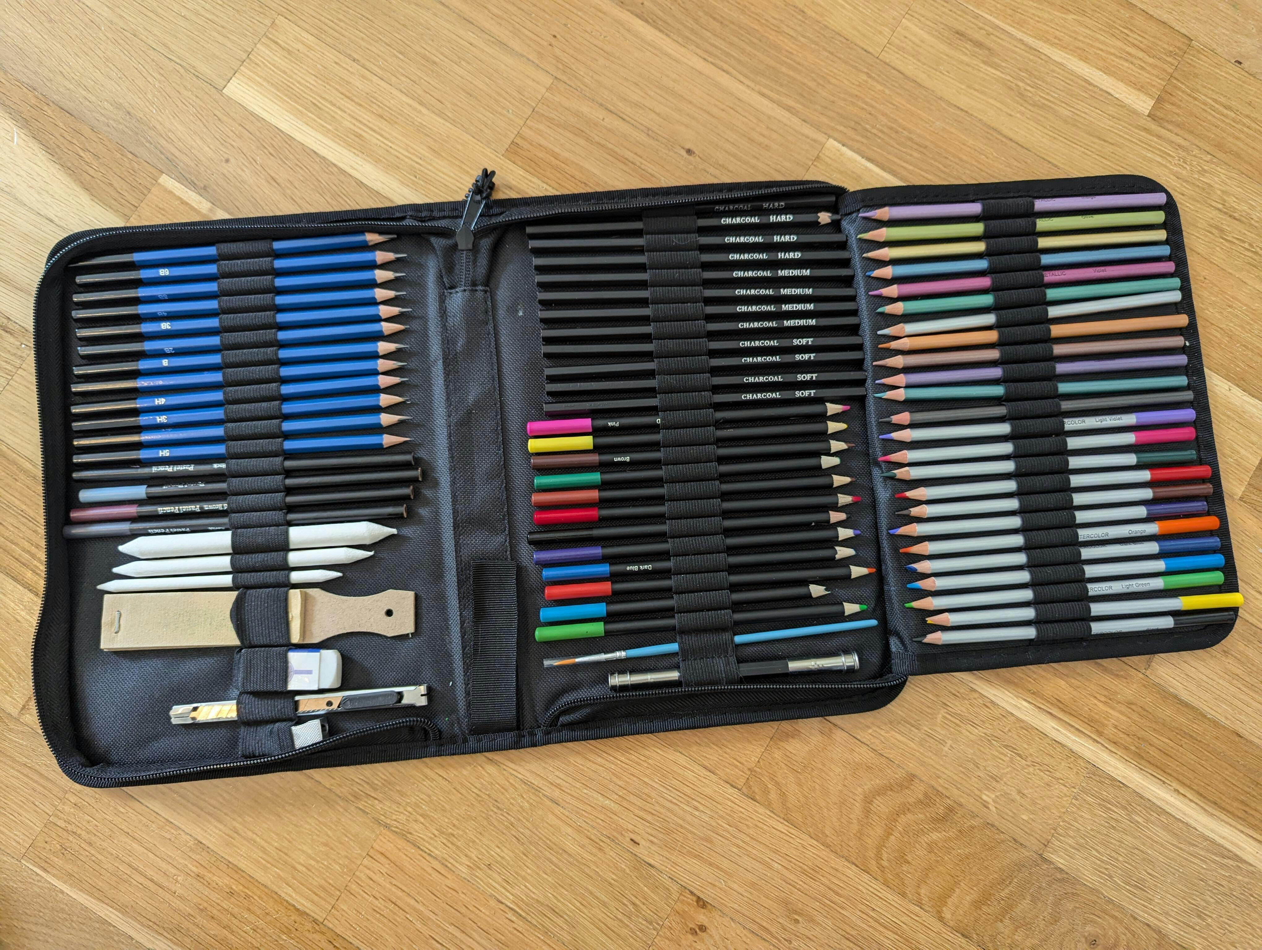 Kit profesional pentru schite in creion, Zola®, 72 piese, creioane
