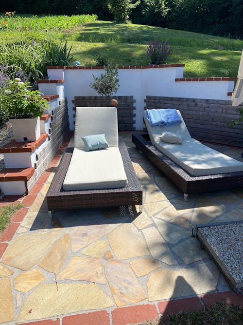 2-teilig - Sonnenliege und Gartenliege Auflage - Outdoor
