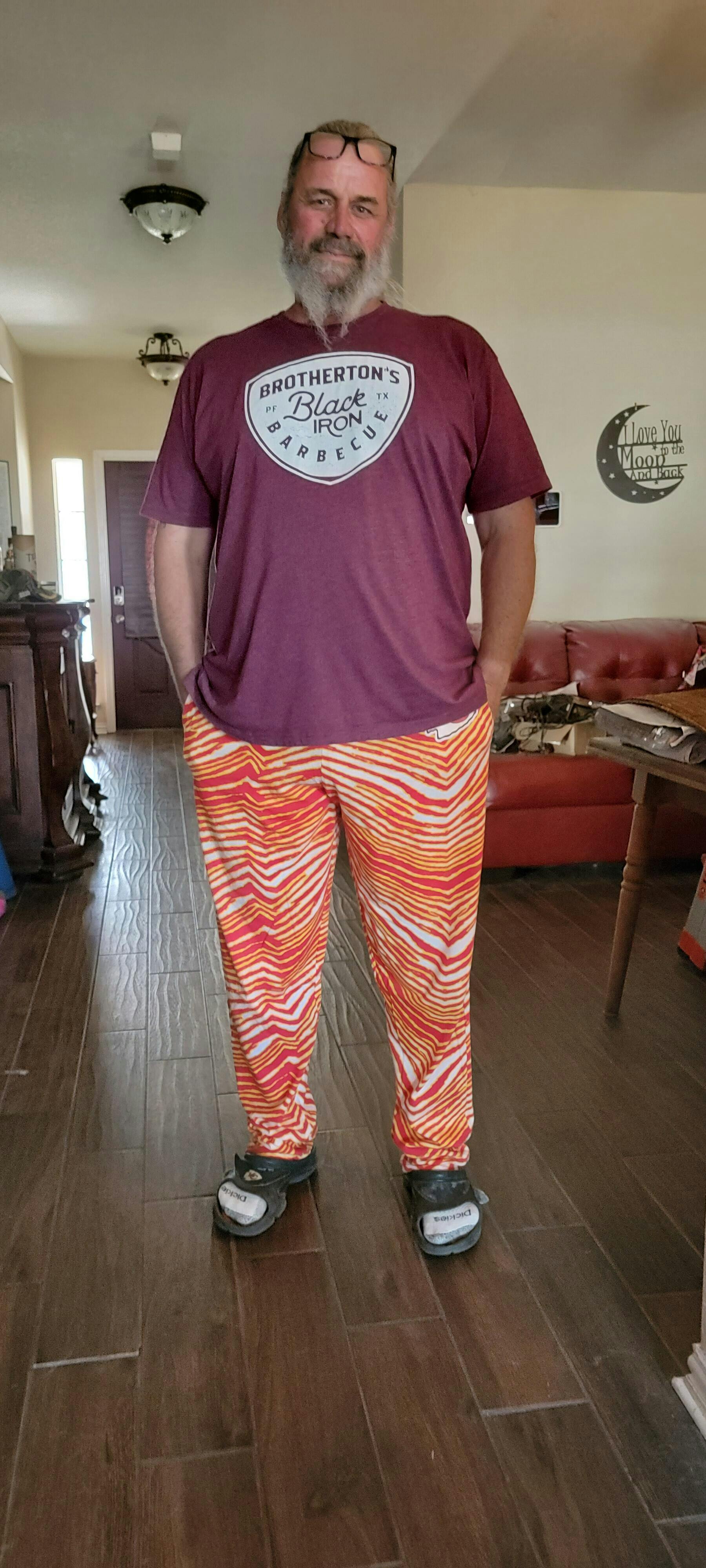Zubaz Kansas City Chiefs NFL Men's Zebra Left Hip Logo Lounge Pant