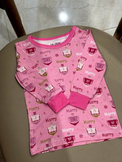 Christmas Alphabet Two Piece Short Sleeve Pajama Set