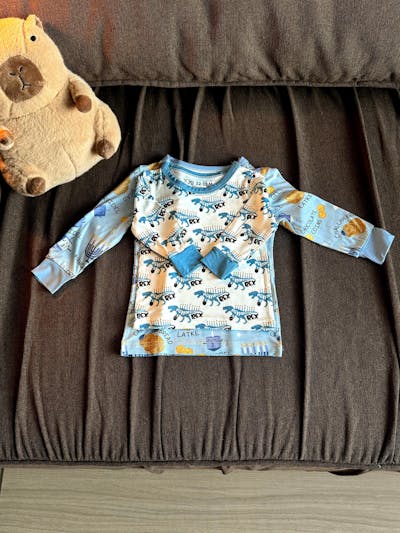 Dinosaur Hanukkah Boy Two Piece Long Sleeve Pajama Set