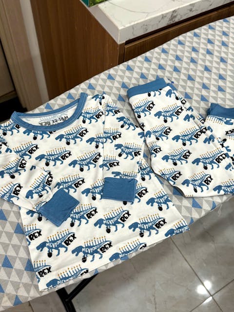 Aleph Bet Two Piece Long Sleeve Pajama Set